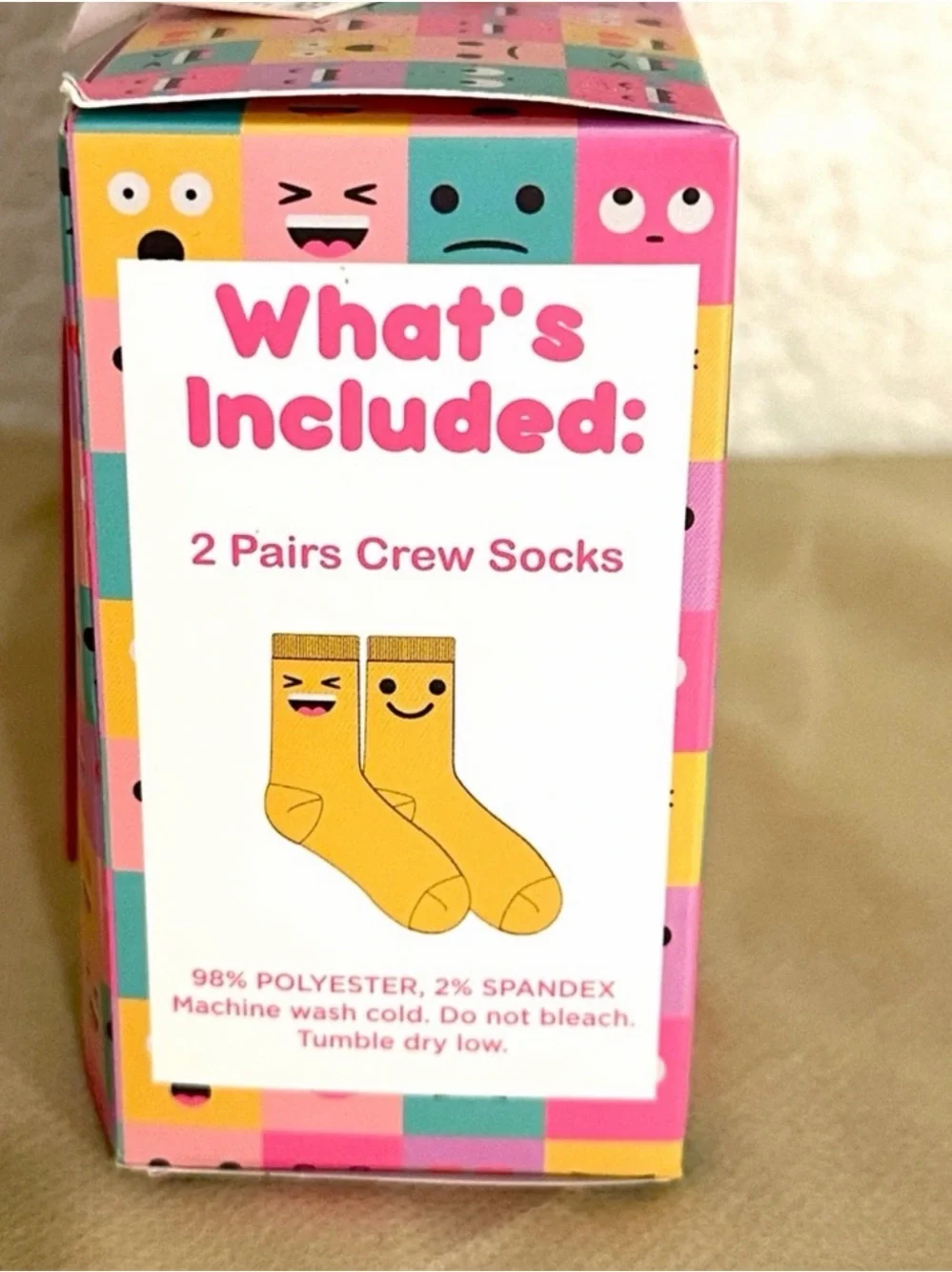 Yellow Emoji Crew Socks - Smiley Face Design